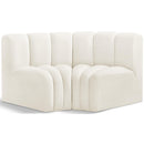  Manufacturer Color_Cream -- Arc 60" Cream Velvet Upholstered 2 pc Modular Sectional IMAGE 1