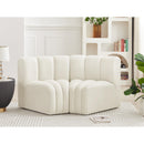  Manufacturer Color_Cream -- Arc 60" Cream Velvet Upholstered 2 pc Modular Sectional IMAGE 2