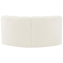  Manufacturer Color_Cream -- Arc 60" Cream Velvet Upholstered 2 pc Modular Sectional IMAGE 3