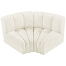  Manufacturer Color_Cream -- Arc 60" Cream Velvet Upholstered 2 pc Modular Sectional IMAGE 4