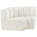  Manufacturer Color_Cream -- Arc 60" Cream Velvet Upholstered 2 pc Modular Sectional IMAGE 5