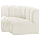  Manufacturer Color_Cream -- Arc 60" Cream Velvet Upholstered 2 pc Modular Sectional IMAGE 6