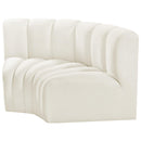 Meridian Arc Cream Velvet 2 pc Modular Sectional IMAGE 6