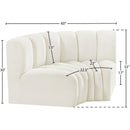  Manufacturer Color_Cream -- Arc 60" Cream Velvet Upholstered 2 pc Modular Sectional IMAGE 8