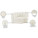  Manufacturer Color_Cream -- Arc 60" Cream Velvet Upholstered 2 pc Modular Sectional IMAGE 9