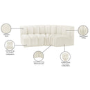  Manufacturer Color_Cream -- Arc 84" Cream Velvet Upholstered 3 pc Modular Sectional IMAGE 10