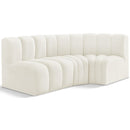  Manufacturer Color_Cream -- Arc 84" Cream Velvet Upholstered 3 pc Modular Sectional IMAGE 1