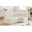  Manufacturer Color_Cream -- Arc 84" Cream Velvet Upholstered 3 pc Modular Sectional IMAGE 2