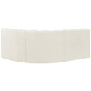  Manufacturer Color_Cream -- Arc 84" Cream Velvet Upholstered 3 pc Modular Sectional IMAGE 3