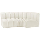  Manufacturer Color_Cream -- Arc 84" Cream Velvet Upholstered 3 pc Modular Sectional IMAGE 5