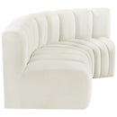  Manufacturer Color_Cream -- Arc 84" Cream Velvet Upholstered 3 pc Modular Sectional IMAGE 7