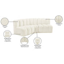  Manufacturer Color_Cream -- Arc 86" Cream Velvet Upholstered 3 pc Modular Sectional IMAGE 10