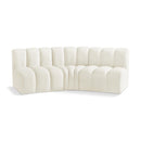  Manufacturer Color_Cream -- Arc 86" Cream Velvet Upholstered 3 pc Modular Sectional IMAGE 1