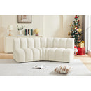  Manufacturer Color_Cream -- Arc 86" Cream Velvet Upholstered 3 pc Modular Sectional IMAGE 2