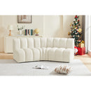Meridian Arc Cream Velvet 3 pc Modular Sectional IMAGE 2