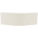  Manufacturer Color_Cream -- Arc 86" Cream Velvet Upholstered 3 pc Modular Sectional IMAGE 3