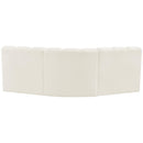 Meridian Arc Cream Velvet 3 pc Modular Sectional IMAGE 3