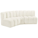  Manufacturer Color_Cream -- Arc 86" Cream Velvet Upholstered 3 pc Modular Sectional IMAGE 5