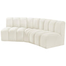  Manufacturer Color_Cream -- Arc 86" Cream Velvet Upholstered 3 pc Modular Sectional IMAGE 6