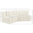  Manufacturer Color_Cream -- Arc 86" Cream Velvet Upholstered 3 pc Modular Sectional IMAGE 9
