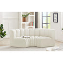  Manufacturer Color_Cream -- Arc 80" Cream Velvet Upholstered 3 pc Modular Sectional IMAGE 2