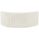  Manufacturer Color_Cream -- Arc 80" Cream Velvet Upholstered 3 pc Modular Sectional IMAGE 3