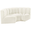  Manufacturer Color_Cream -- Arc 80" Cream Velvet Upholstered 3 pc Modular Sectional IMAGE 5