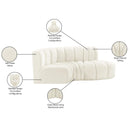  Manufacturer Color_Cream -- Arc 70" Cream Velvet Upholstered 3 pc Modular Sectional IMAGE 10