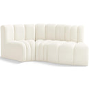  Manufacturer Color_Cream -- Arc 70" Cream Velvet Upholstered 3 pc Modular Sectional IMAGE 1