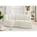  Manufacturer Color_Cream -- Arc 70" Cream Velvet Upholstered 3 pc Modular Sectional IMAGE 2