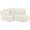  Manufacturer Color_Cream -- Arc 70" Cream Velvet Upholstered 3 pc Modular Sectional IMAGE 4