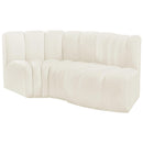  Manufacturer Color_Cream -- Arc 70" Cream Velvet Upholstered 3 pc Modular Sectional IMAGE 6