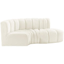  Manufacturer Color_Cream -- Arc 70" Cream Velvet Upholstered 3 pc Modular Sectional IMAGE 8