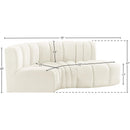 Meridian Arc Cream Velvet 3 pc Modular Sectional IMAGE 9