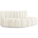  Manufacturer Color_Cream -- Arc 77" Cream Velvet Upholstered 3 pc Modular Sectional IMAGE 1