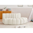  Manufacturer Color_Cream -- Arc 77" Cream Velvet Upholstered 3 pc Modular Sectional IMAGE 2