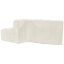  Manufacturer Color_Cream -- Arc 77" Cream Velvet Upholstered 3 pc Modular Sectional IMAGE 3