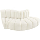  Manufacturer Color_Cream -- Arc 77" Cream Velvet Upholstered 3 pc Modular Sectional IMAGE 4