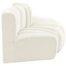  Manufacturer Color_Cream -- Arc 77" Cream Velvet Upholstered 3 pc Modular Sectional IMAGE 5