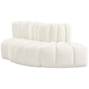  Manufacturer Color_Cream -- Arc 77" Cream Velvet Upholstered 3 pc Modular Sectional IMAGE 7