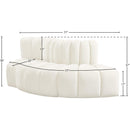  Manufacturer Color_Cream -- Arc 77" Cream Velvet Upholstered 3 pc Modular Sectional IMAGE 8