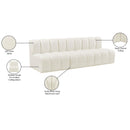  Manufacturer Color_Cream -- Arc 89.5" Cream Velvet Upholstered 3 pc Modular Sectional IMAGE 10