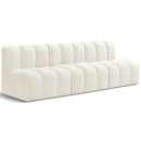 Manufacturer Color_Cream -- Arc 89.5" Cream Velvet Upholstered 3 pc Modular Sectional IMAGE 1