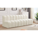  Manufacturer Color_Cream -- Arc 89.5" Cream Velvet Upholstered 3 pc Modular Sectional IMAGE 2