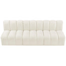 Meridian Arc Cream Velvet 3 pc Modular Sectional IMAGE 4