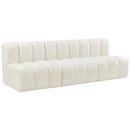  Manufacturer Color_Cream -- Arc 89.5" Cream Velvet Upholstered 3 pc Modular Sectional IMAGE 5