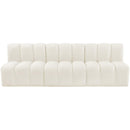  Manufacturer Color_Cream -- Arc 89.5" Cream Velvet Upholstered 3 pc Modular Sectional IMAGE 6