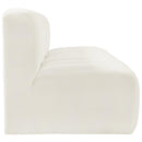 Meridian Arc Cream Velvet 3 pc Modular Sectional IMAGE 7