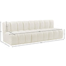  Manufacturer Color_Cream -- Arc 89.5" Cream Velvet Upholstered 3 pc Modular Sectional IMAGE 9