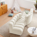  Manufacturer Color_Cream -- Arc 108" Cream Velvet Upholstered 4 pc Modular Sectional IMAGE 2